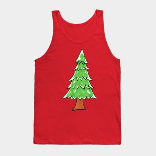 Pine Tree with Snow Tank Top